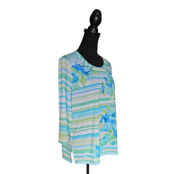 Alfred Dunner Watercolor-Print Top Size L - Picture 2 of 5